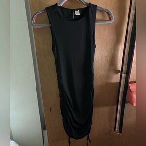 Black Scrunch Ribbed Mini Dress